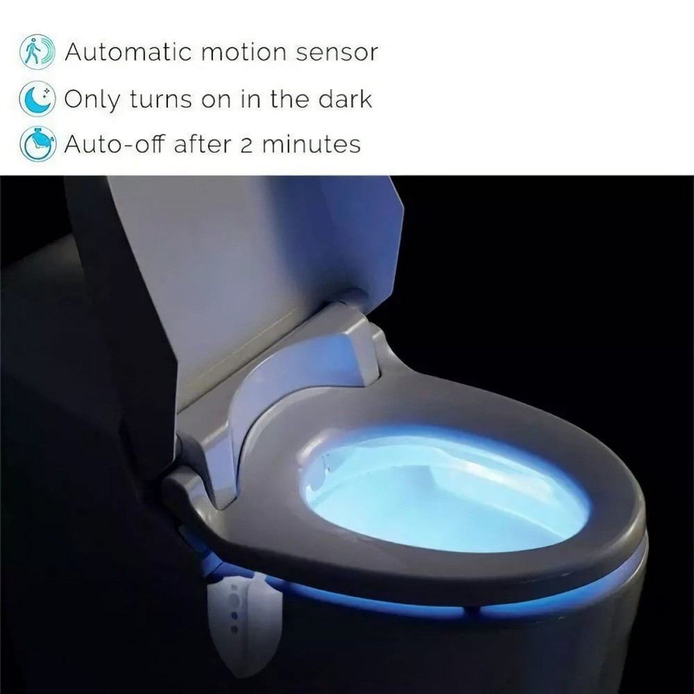 Smart Night Light Sensor Toilet Lamp 8 Colors 2 pack