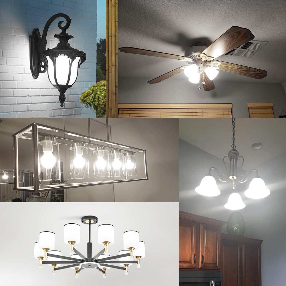 6 Pack Bright Ceiling Fan Light Bulbs 60 Watt Equivalent E12 Led Bulb A15 Shape