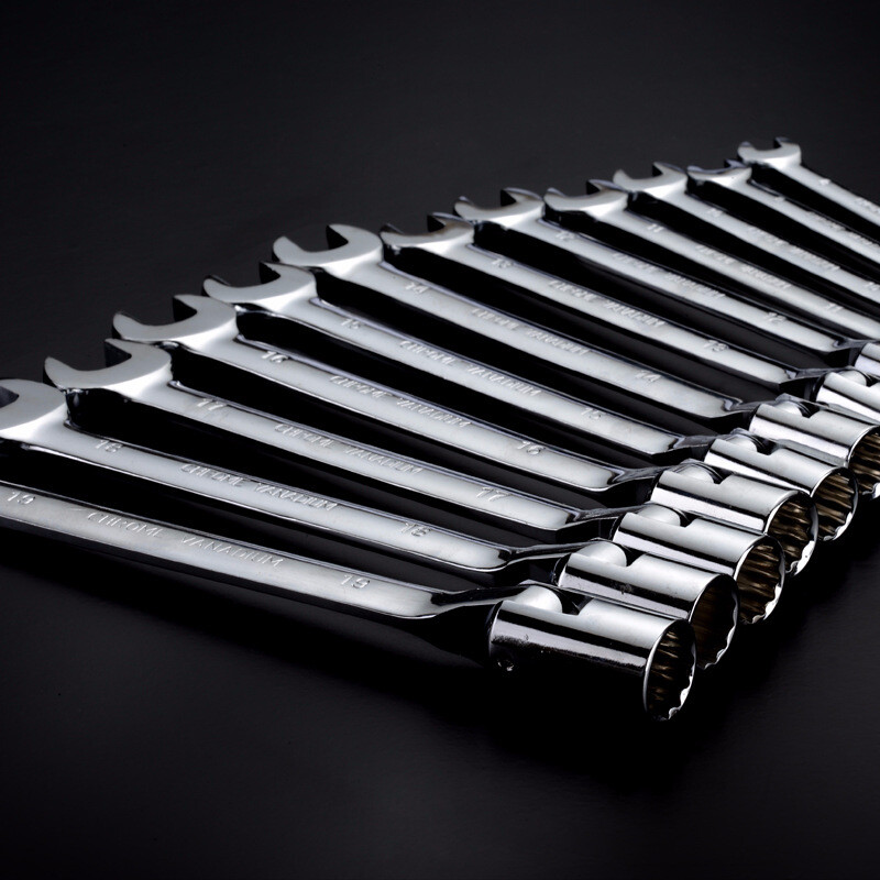 12-Point Flex Head Socket Wrench Metric Open End Spanner Hand Repair Tool