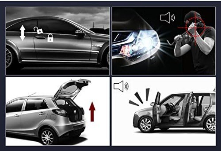 Car Alarm System with Remote Start & Push to Start Ignition Kit Engine Button