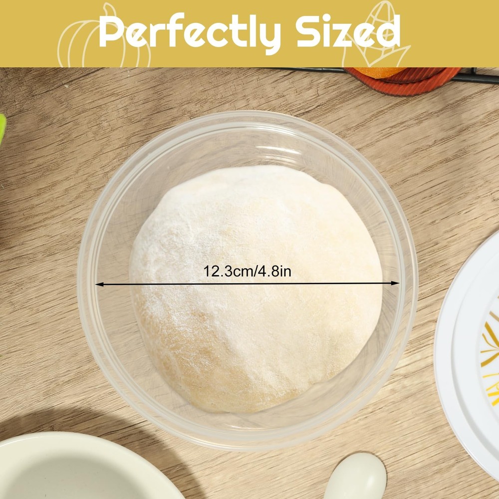 12pcs Pizza Dough Proofing Box with Lids, 1100ML Stackable Dough Proofing Con...