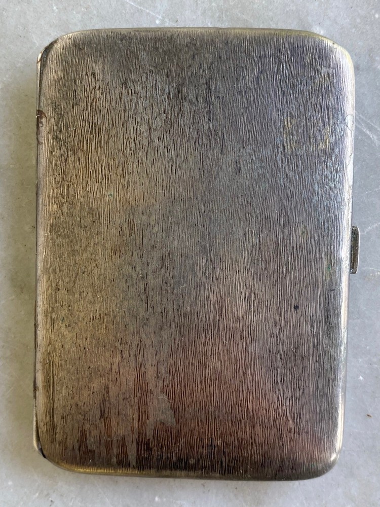 Antique Vintage 800 Hallmark Silver Cigarette Clamshell Case
