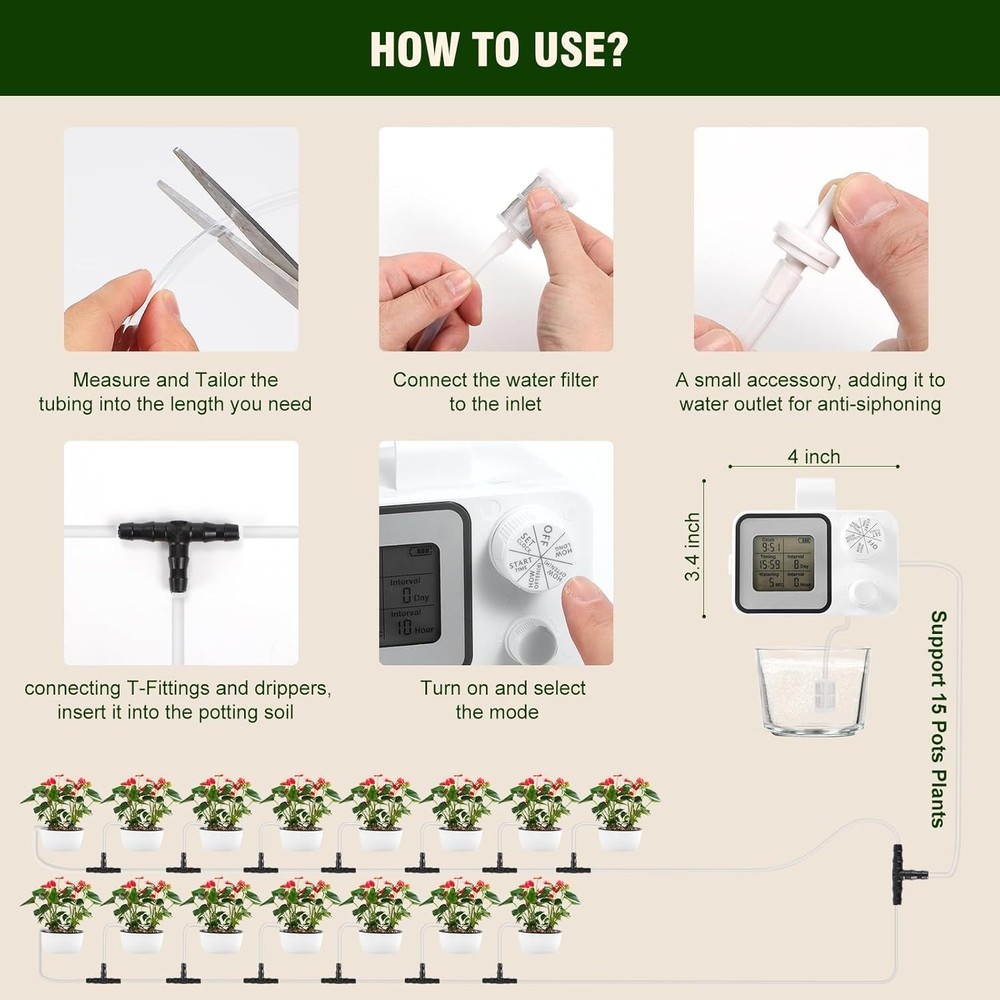 Automatic Watering System for 15 Potted Plants