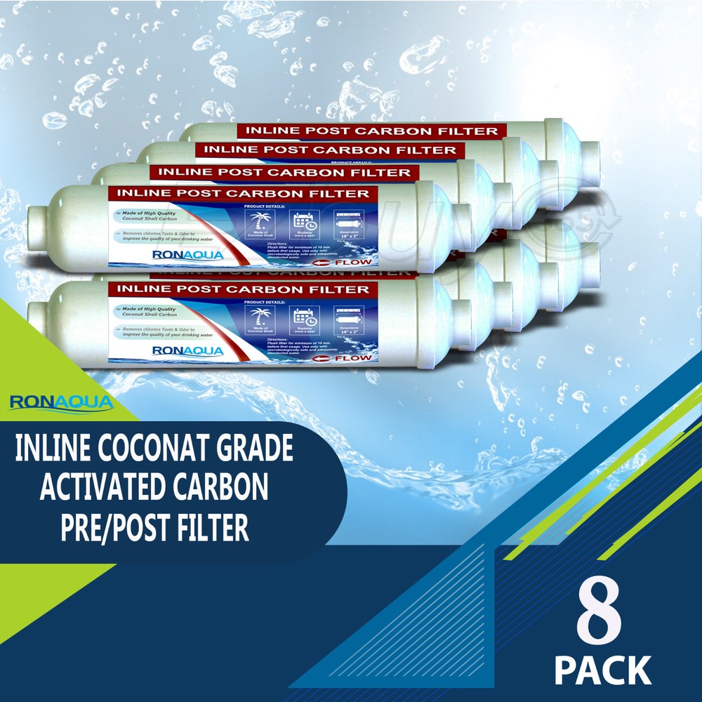 Inline Coconut Grade Activated Carbon Pre/Post Filter Set of 8