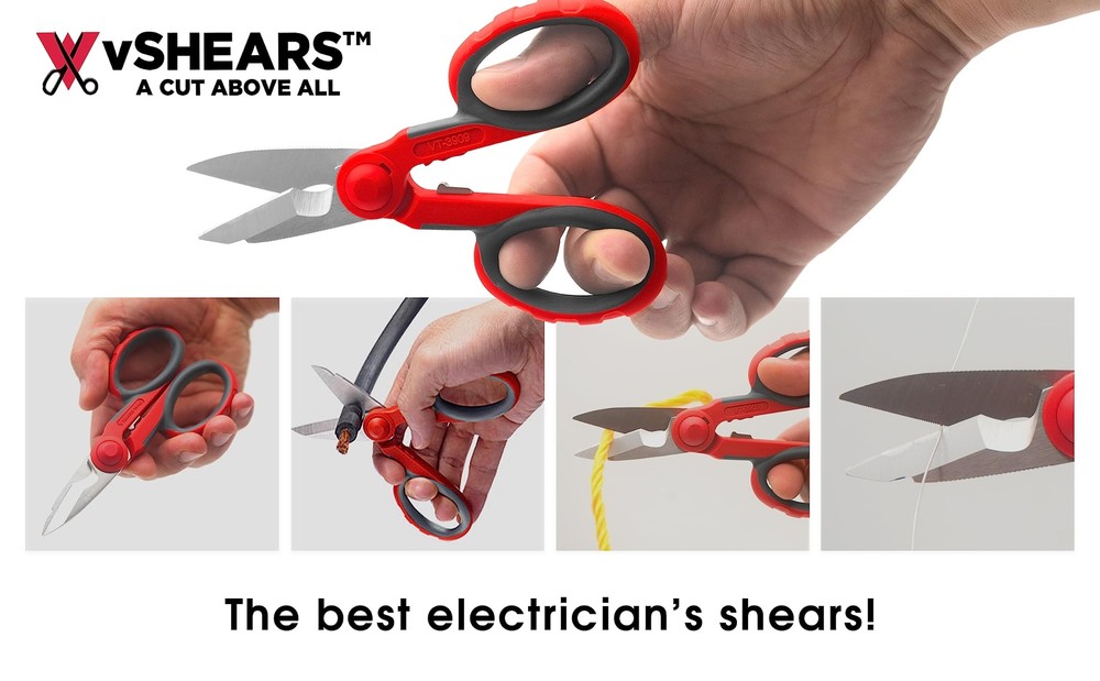 Vampire Tools 5.5" Multipurpose Electrician Scissors Premium High Carbon Stai...