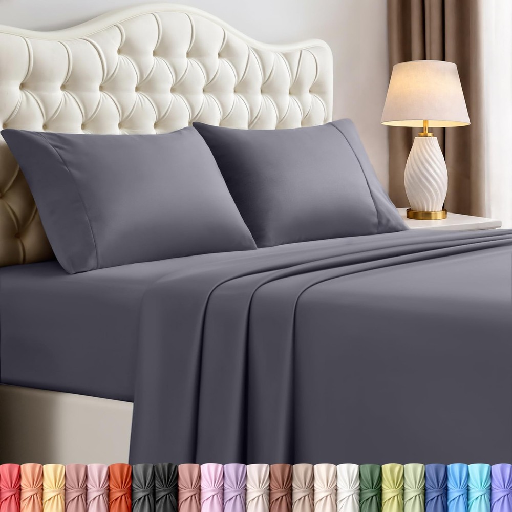 Utopia Bedding Queen Size Sheet Set – 4 Piece Bed Sheets, Soft and Breathable...