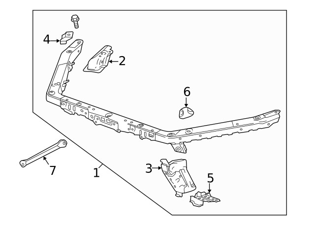 Genuine GM Passenger Side Front End Upper Tie Bar Support 22780637