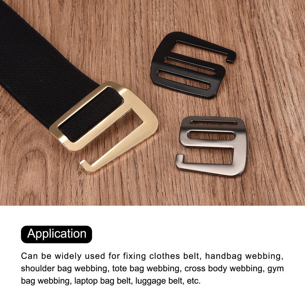 1.5" Webbing Release G Hook Buckle Adjuster for Backpack Strap, 4Pcs Matte Black