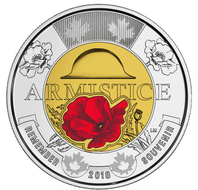2018 Canada $2 Colored & non colored Armistice UNC