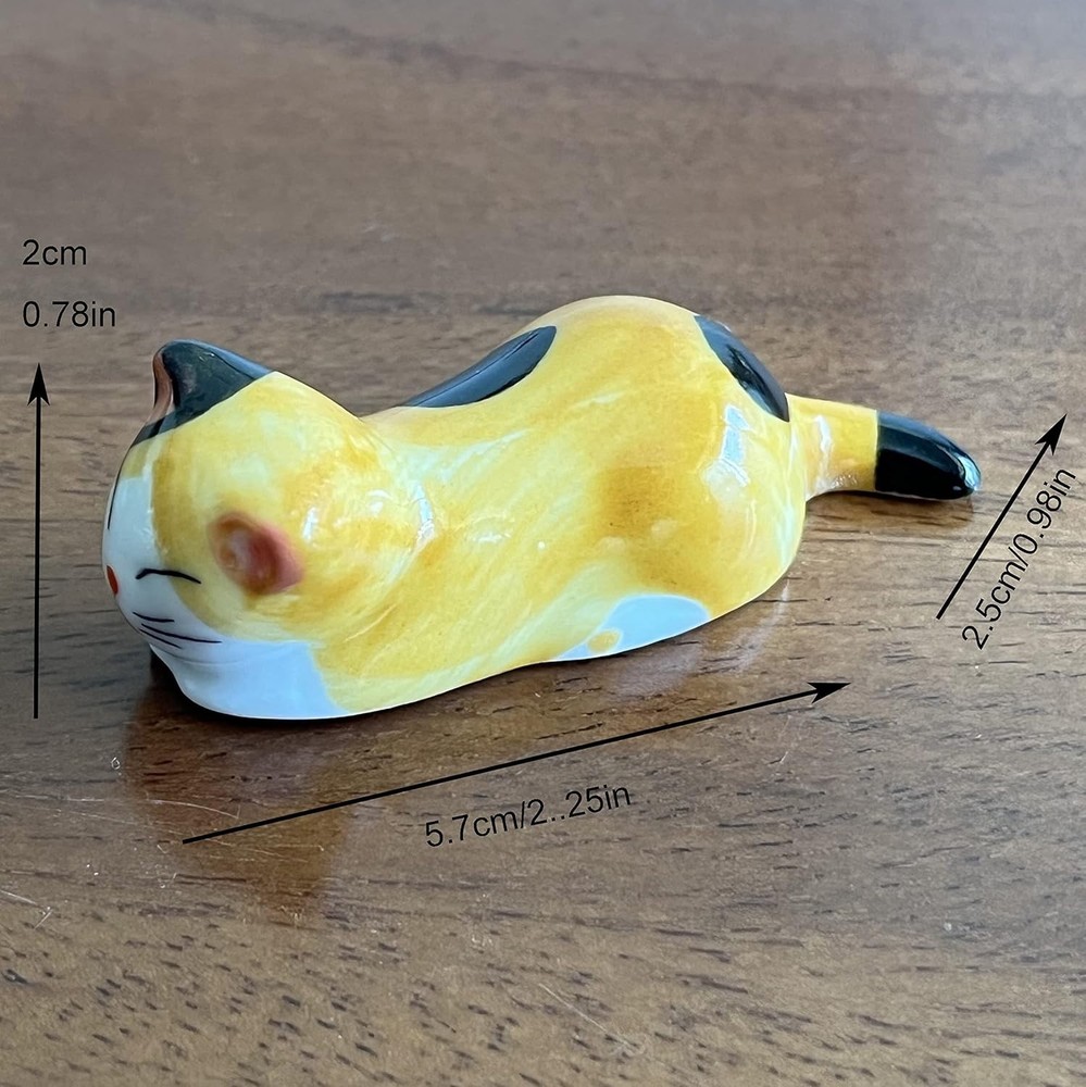 Durable Cute Cat Ceramic Chopsticks Rest – 6PCS for Fun Dining Experiences
