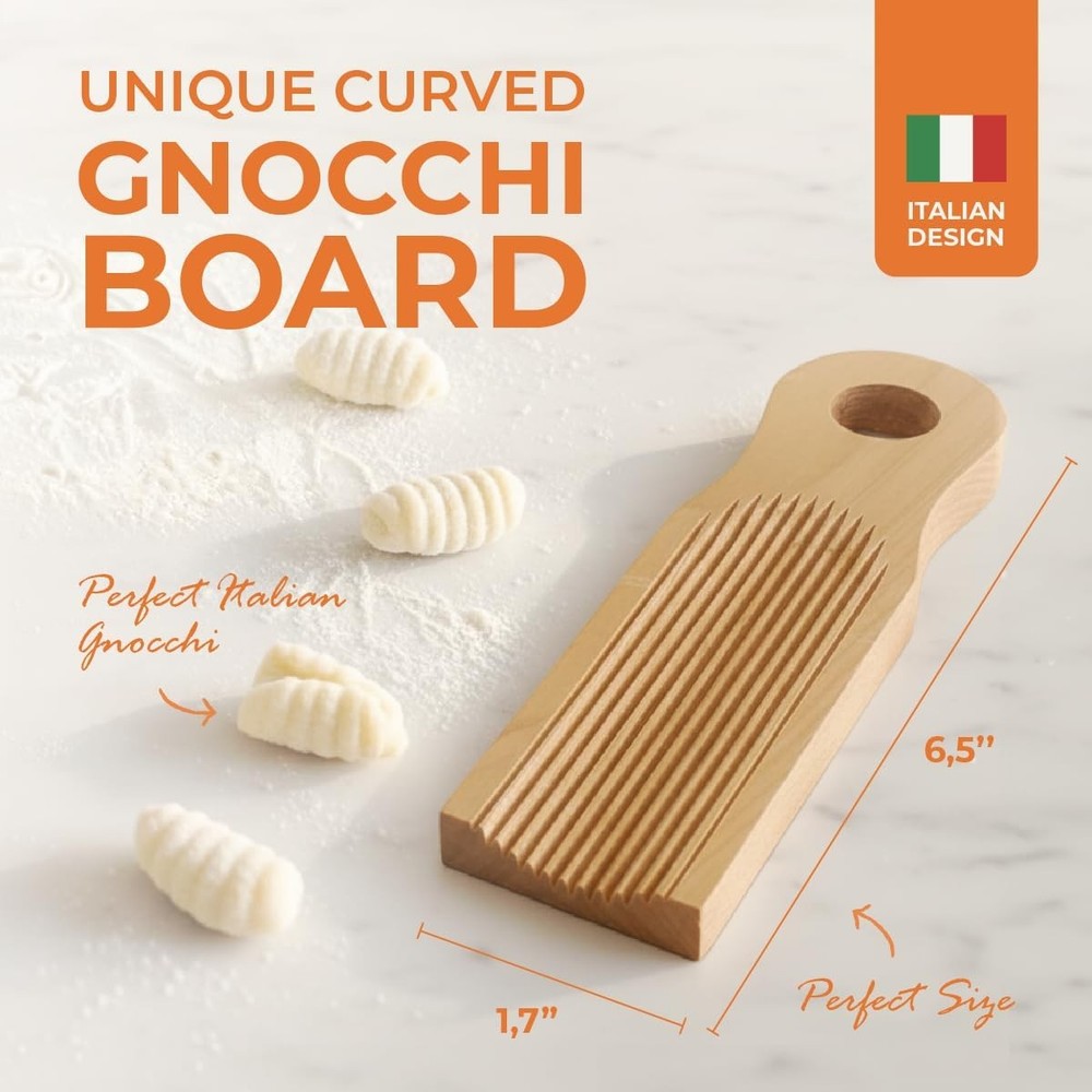 KneadEat Unique Curved Gnocchi Board Paddle,