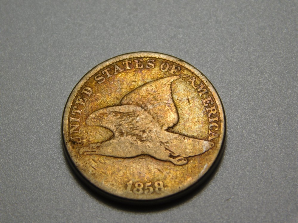 US COINS ERROR PENNY 1858 FLYING EAGLE 1858 CENT