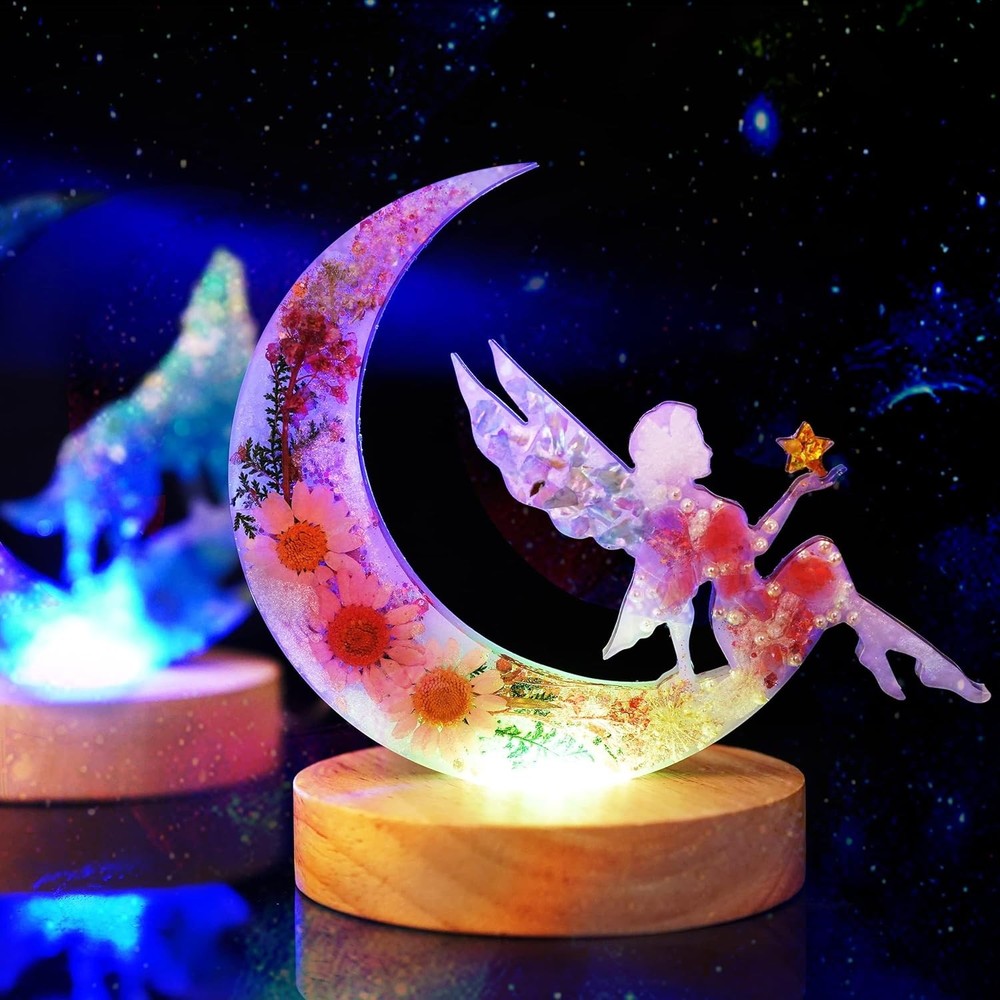 Bundle Crescent Moon Resin Mold and Axolotl