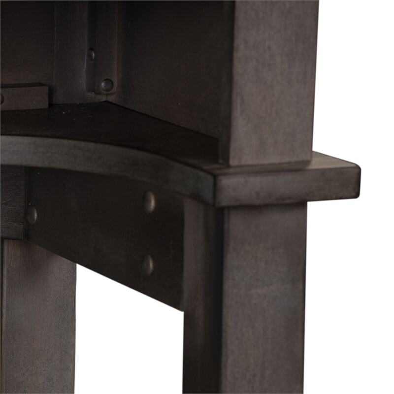 Pemberly Row Modern Farmhouse Console Bar Table in Brown