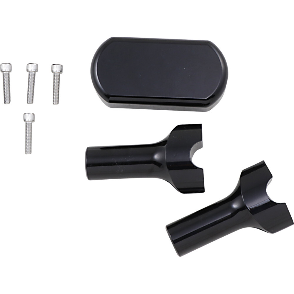 LA Choppers Black 4" Risers w/ Solid Top | LA-7442-04B