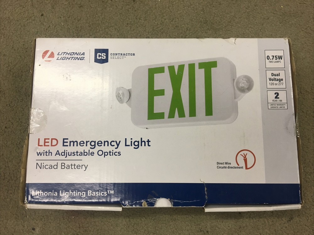 Lithonia Lighting Exit Emergency Combo ECC Series 120/277-Volt Integrated LED