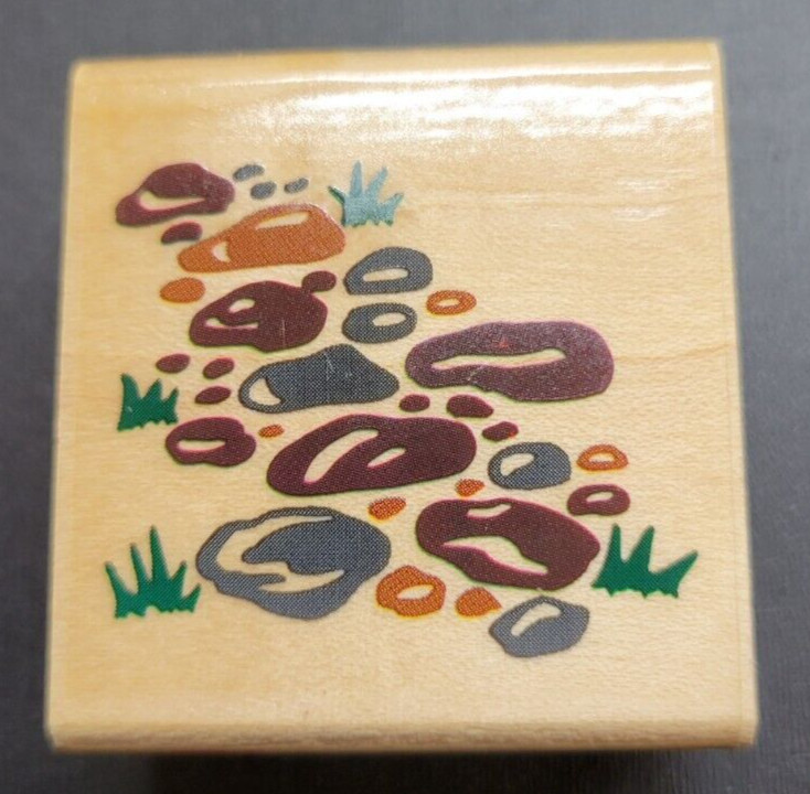 Wood/Rubber Stamp River Rocks Pathway Stones
