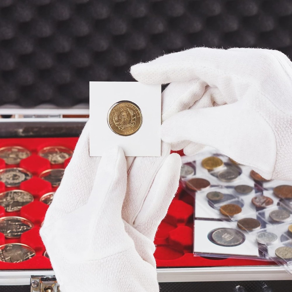 120 Pieces Self Adhesive Coin Holders, Cardboard 2x2 6 Assorted...