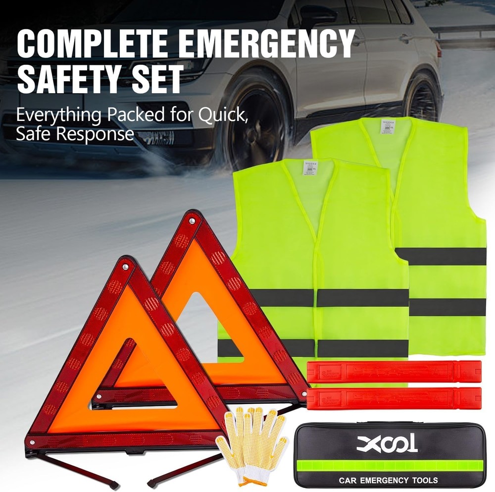 Emergency Warning Triangle Kit – Roadside Safety Kit with Reflective Warning ...
