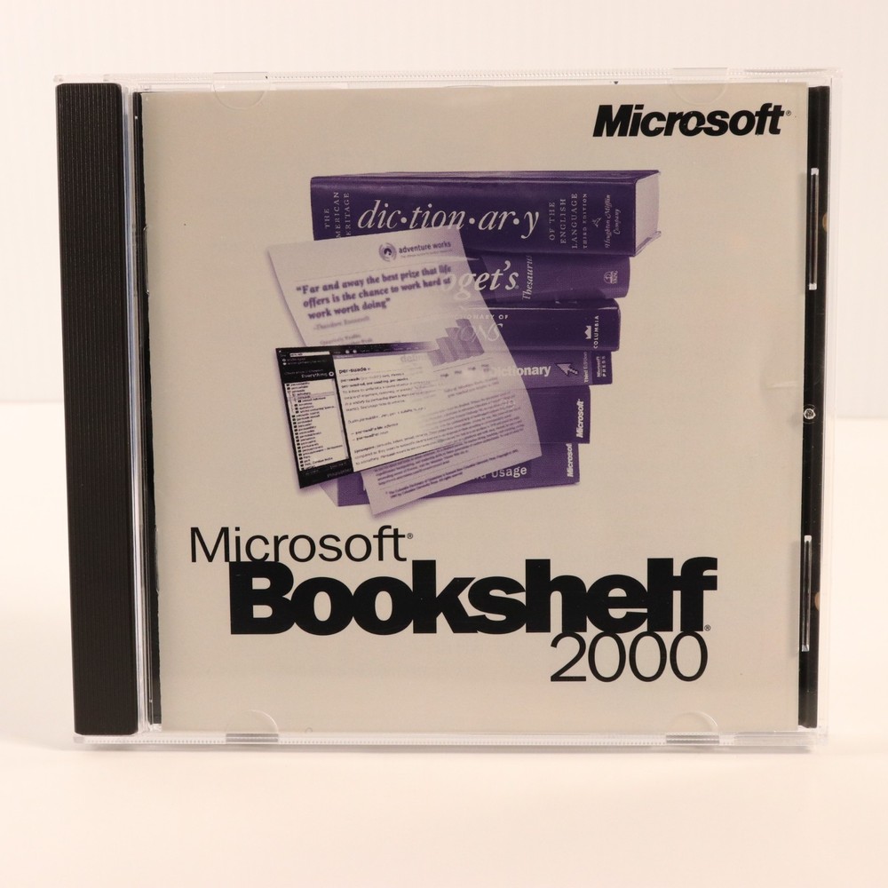 Microsoft Bookshelf 2000 CD-Rom PC Software 1998 Windows Office