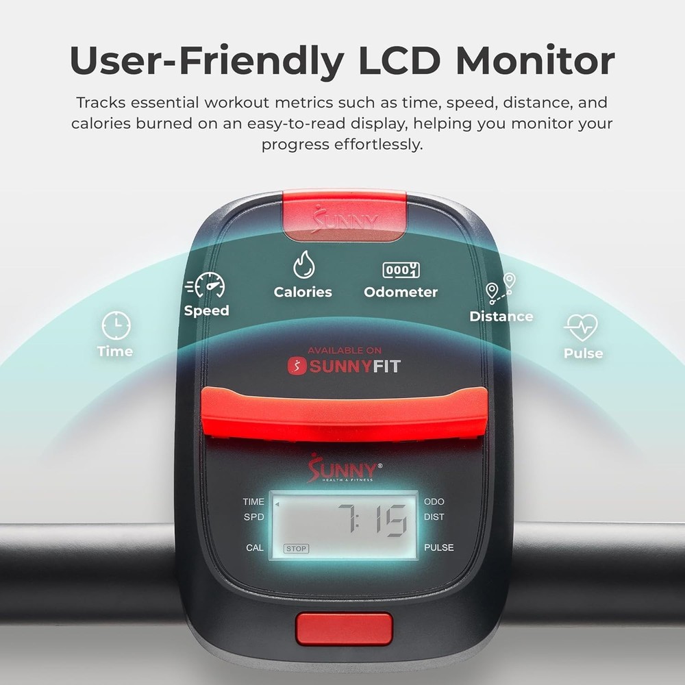 Space-Saving Manual Walker with LCD Display & Bluetooth for Tailored Workouts