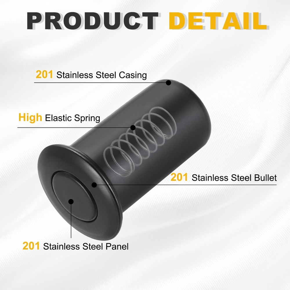 2PCS 0.51" Door Latch Dust Protector, Dust-Proof Sliding Lock Insert, Black