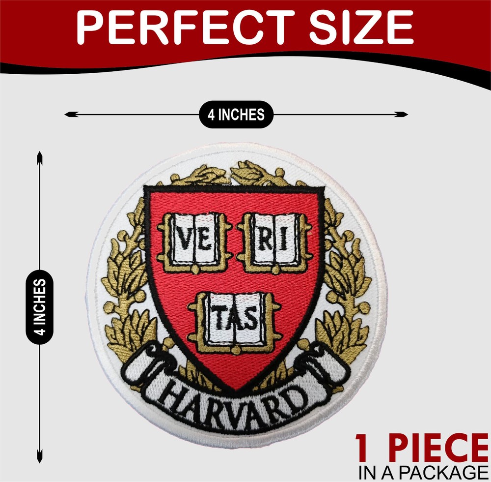 Harvard University Logo Iron On Patch - Sew Patch - Embroidered Patch 4"x4"