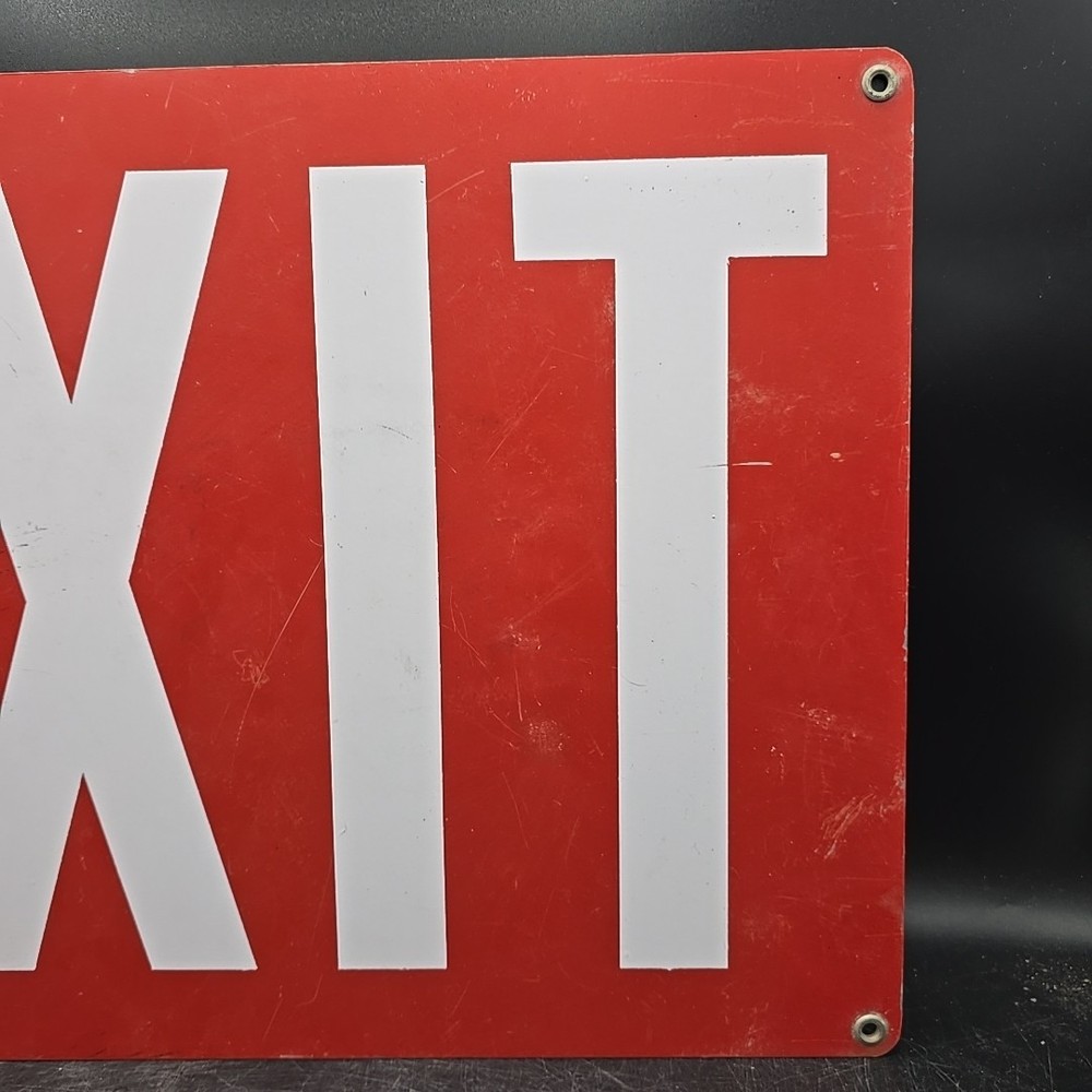 Vintage Red Exit Sign 10x14