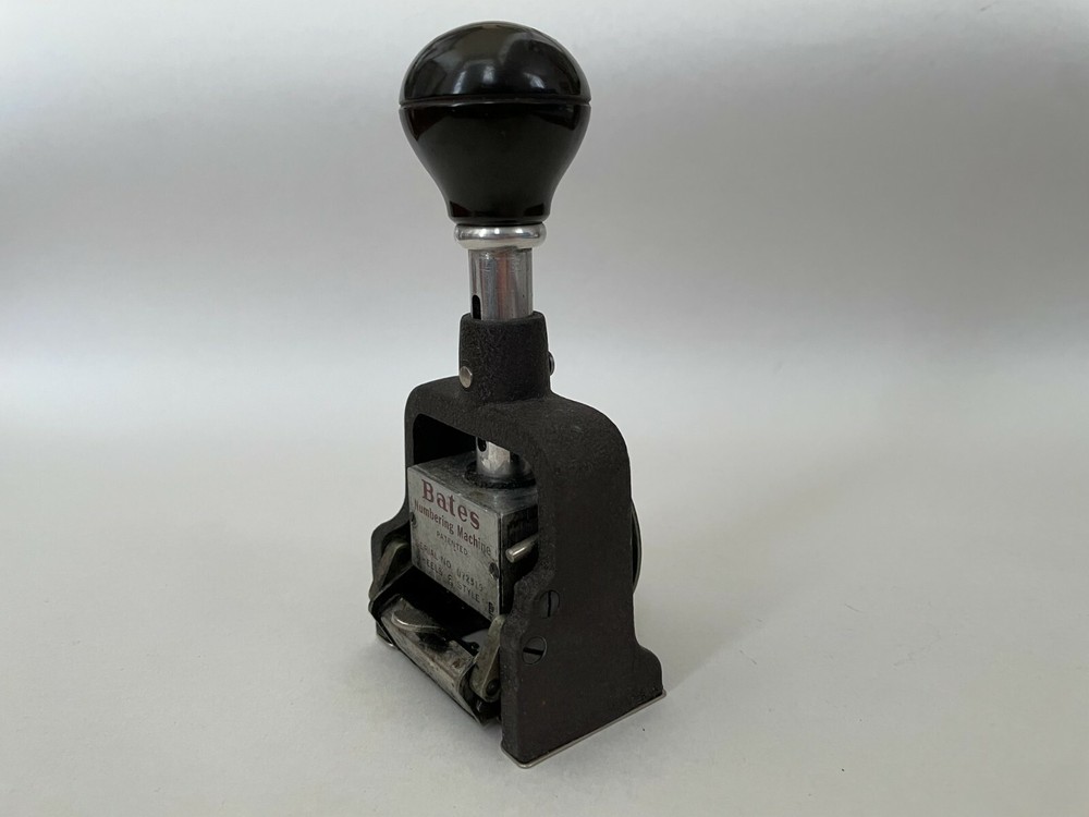 Vintage BATES Automatic Numbering Machine - 6 Wheel Stamper - Mid-Century Office
