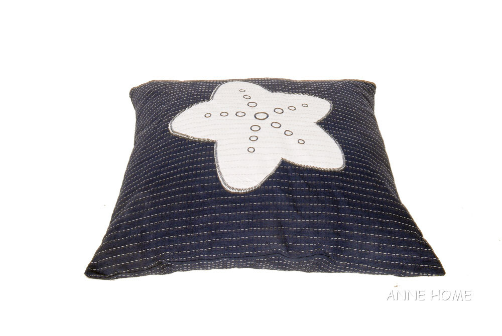 Anne Home - Blue Pillow White Star