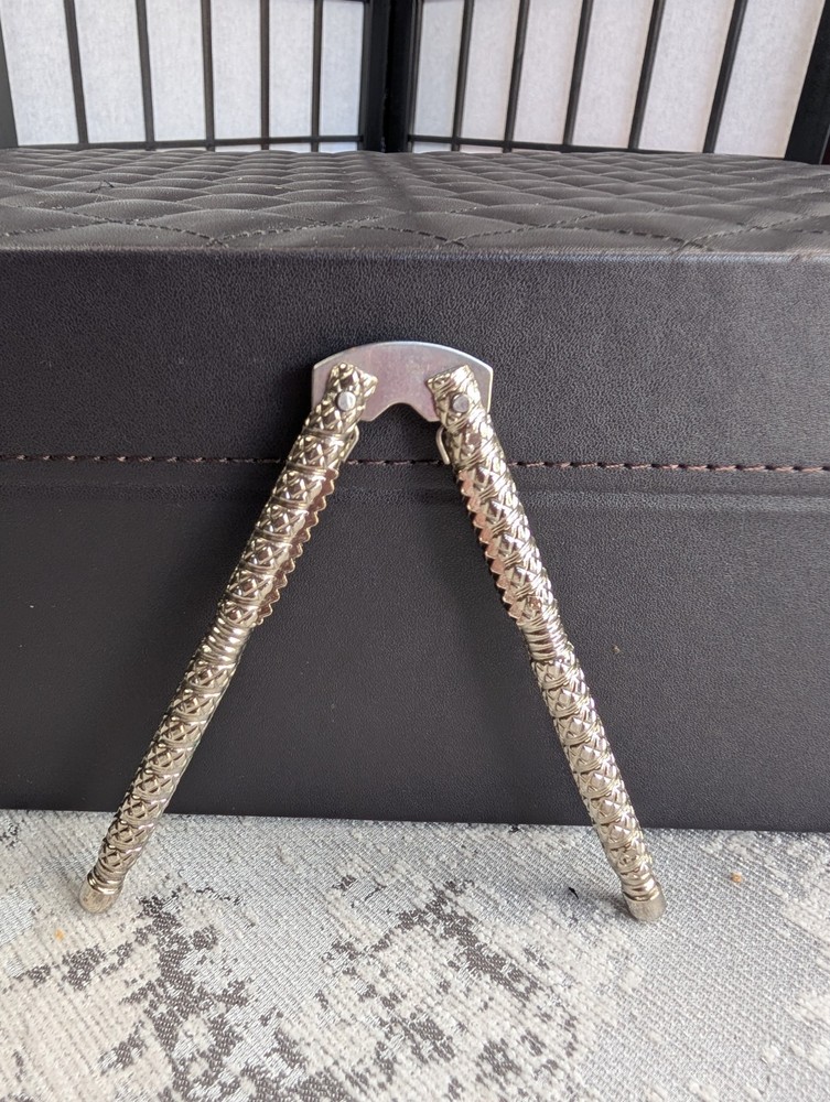 Vintage Silver Toned Shell Nut Cracker 5" Works