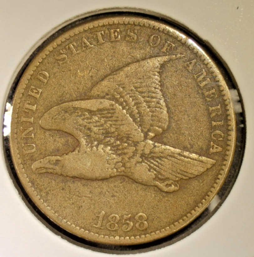 1858 Flying Eagle Cent 1C - First US small cent - VF+ Small Letters Nice Coin!