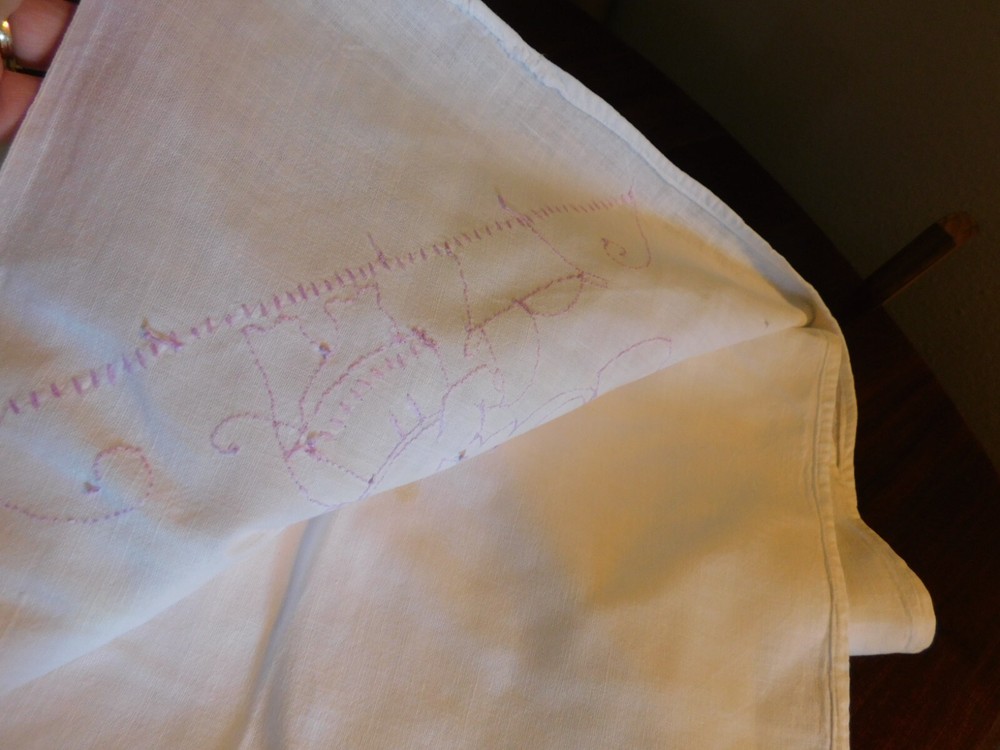 Elephant Hand Embroidered Linen Kitchen Towel