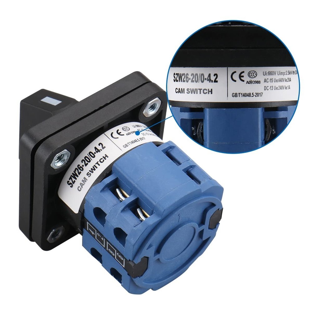 Panel Mount 5 Position Changeover Switch AC 660V 20A - Reliable Performance