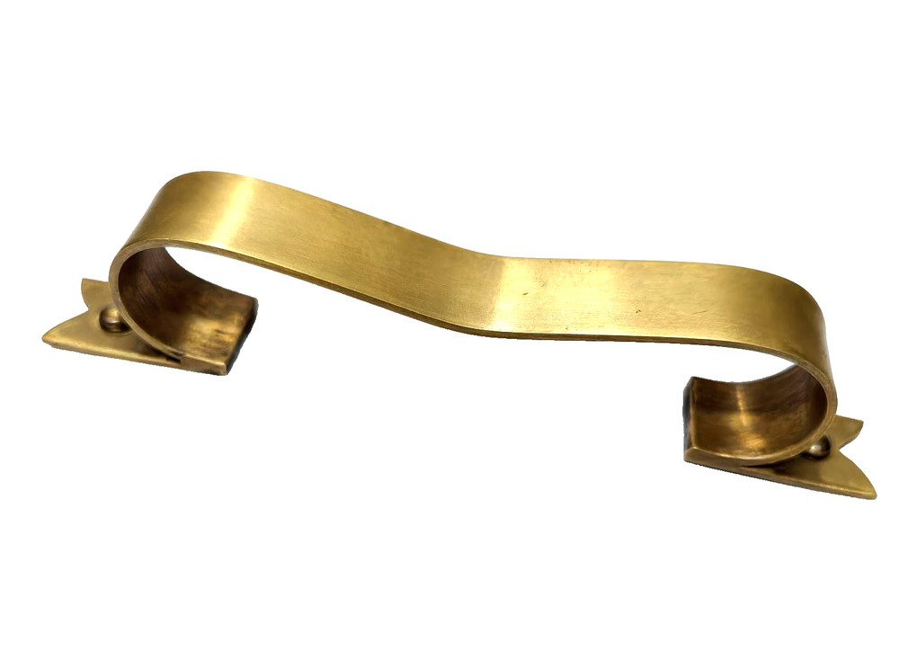 Solid Brass Ribbon Door Handles 6" (15cm) Face Fix Vintage style Cabinet Pull