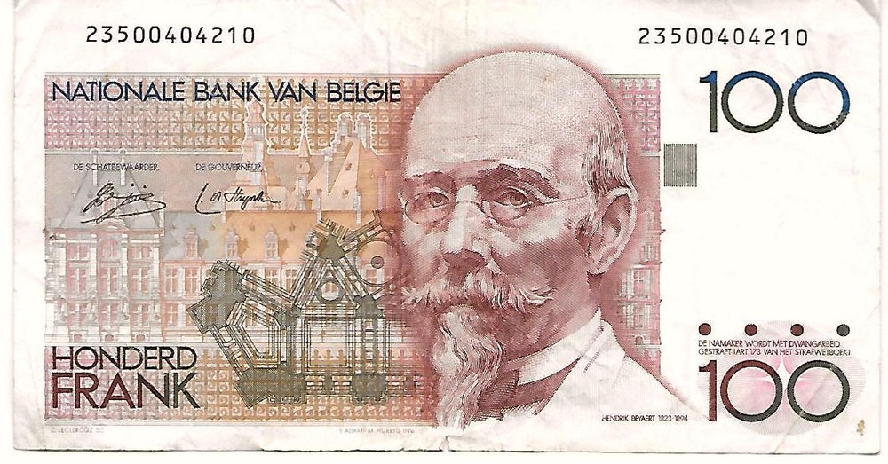Belgium 100 Francs Banknote 1978