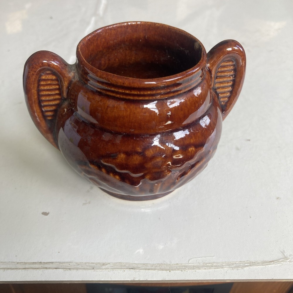brown ware sugar bowl