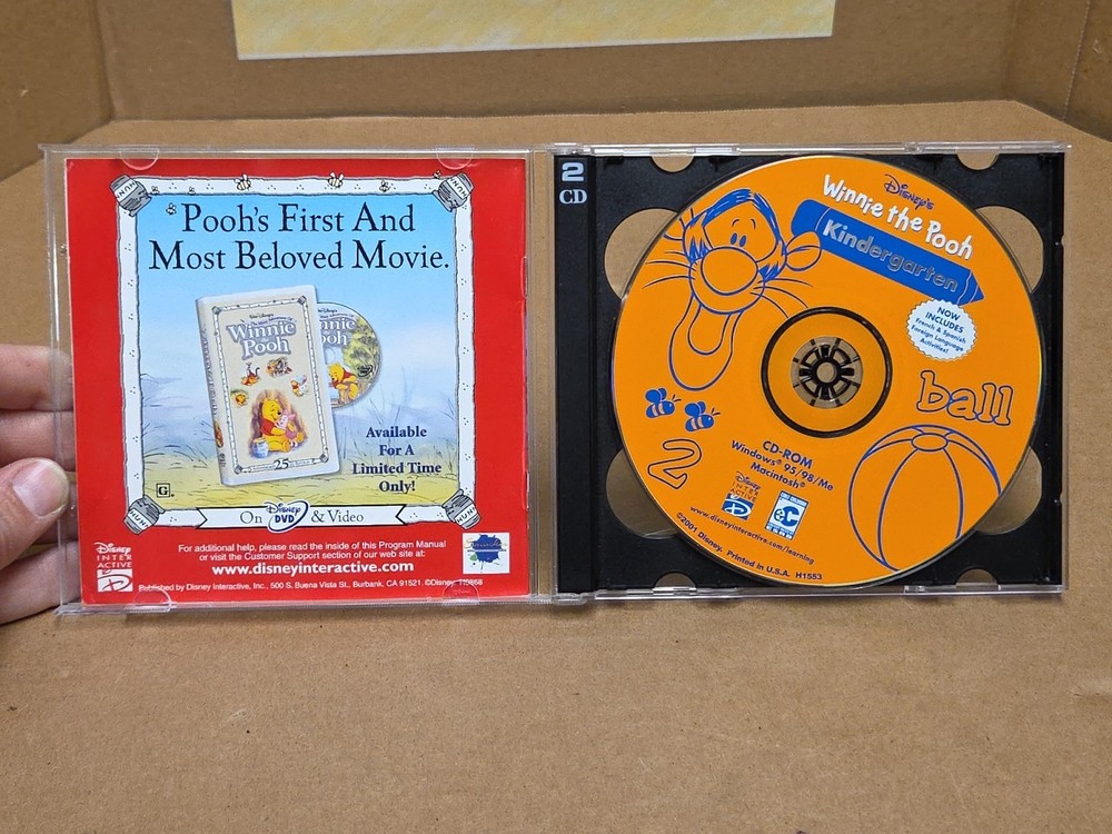 Disney LEARNING Ages 4-6 Kindergarten Deluxe 2 Disc CD-ROM SET Interactive *PICS