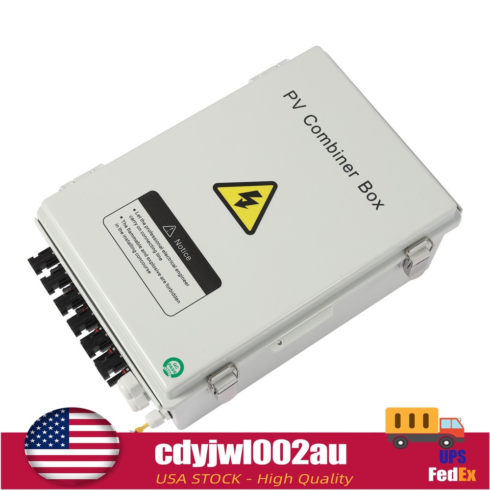 6 String Solar PV Combiner Box 15A Circuit Breaker for Solar Panel Plastic