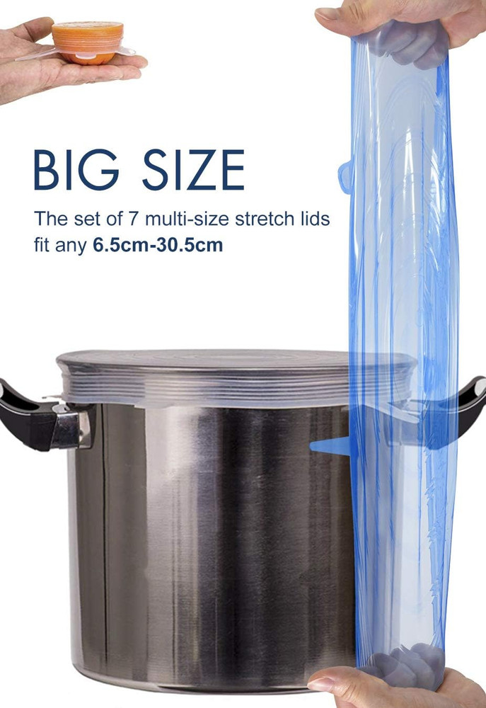 Silicone Stretch Lids 14 Pack Include 2Pcs Size up to 9.8'' Diameter,Reusable Du