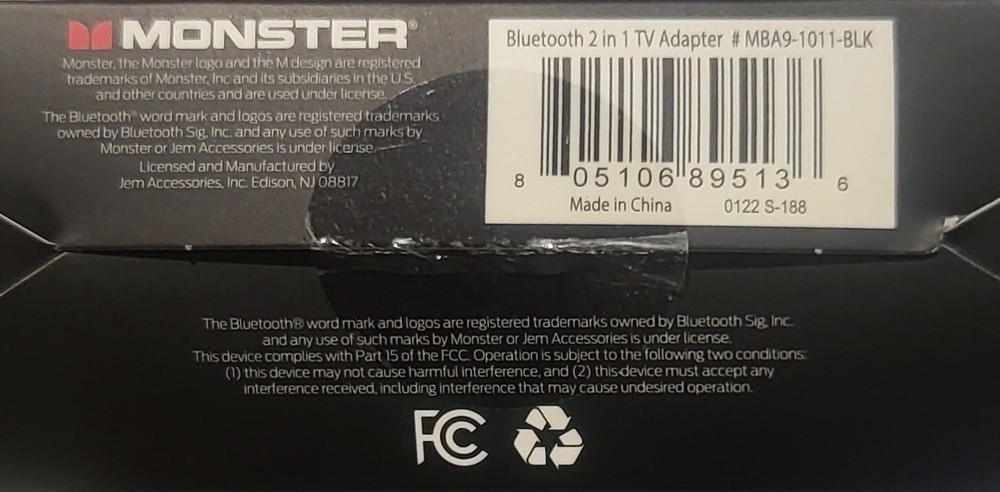 Xtreme Monster 2 in 1 Bluetooth Wireless Audio Adapter, Transmitter/Receiver 🆕