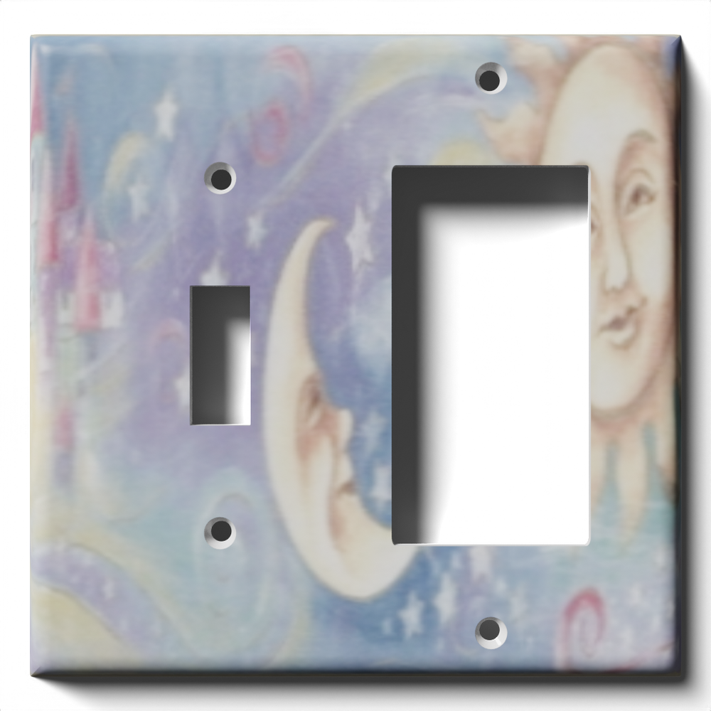 SnazzySwitch Sun And Moon Decorative Light Switch Plate Cover