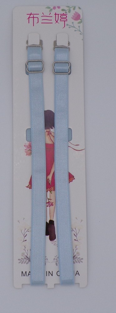LIGHT BLUE REPLACEMENT BRA STRAPS - ADJUSTABLE - 1CM WIDE - 2 PAIRS
