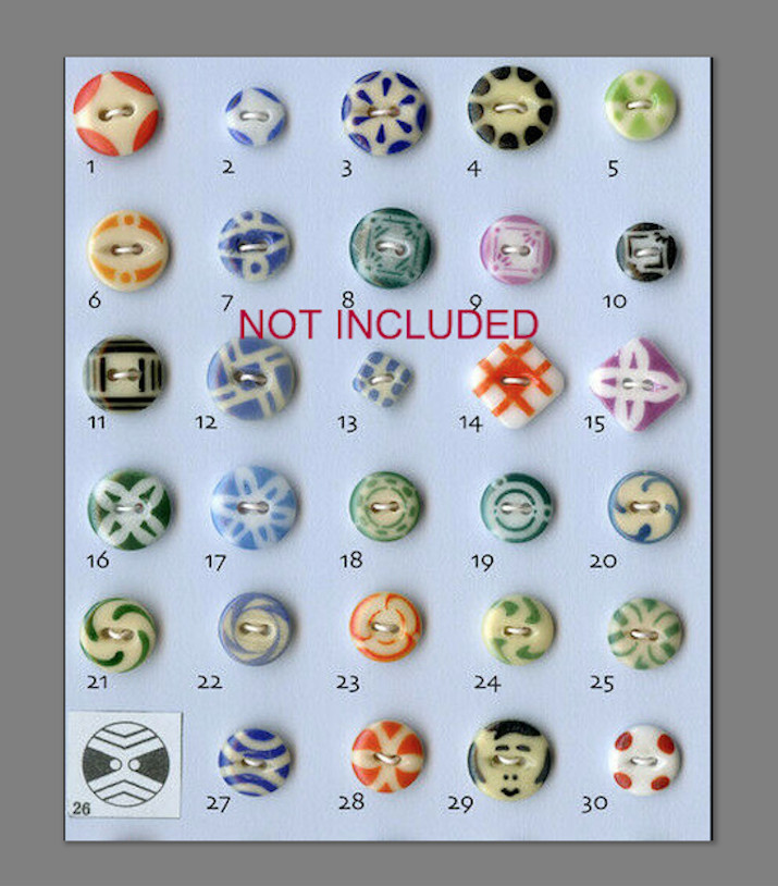 One Antique Button Uncommon Green China Stencil Pattern #7