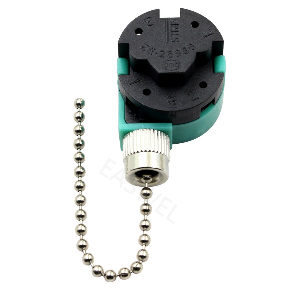 New ZE-268S6 4-wire 3-Speeds Pull Chain Switch Control for Ceiling Fan