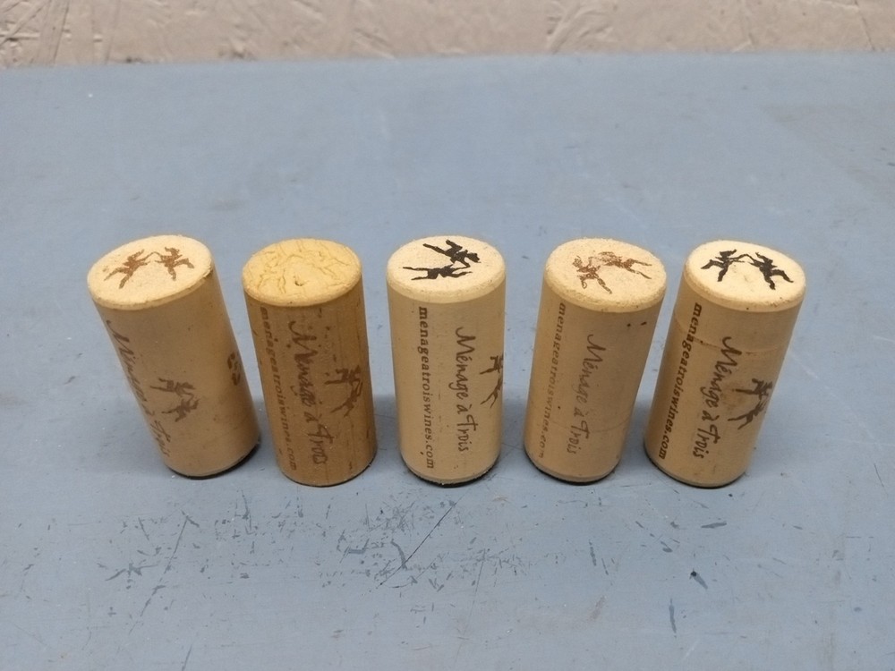 Lot of 5  Ménage À Trois Wine Corks (LL)