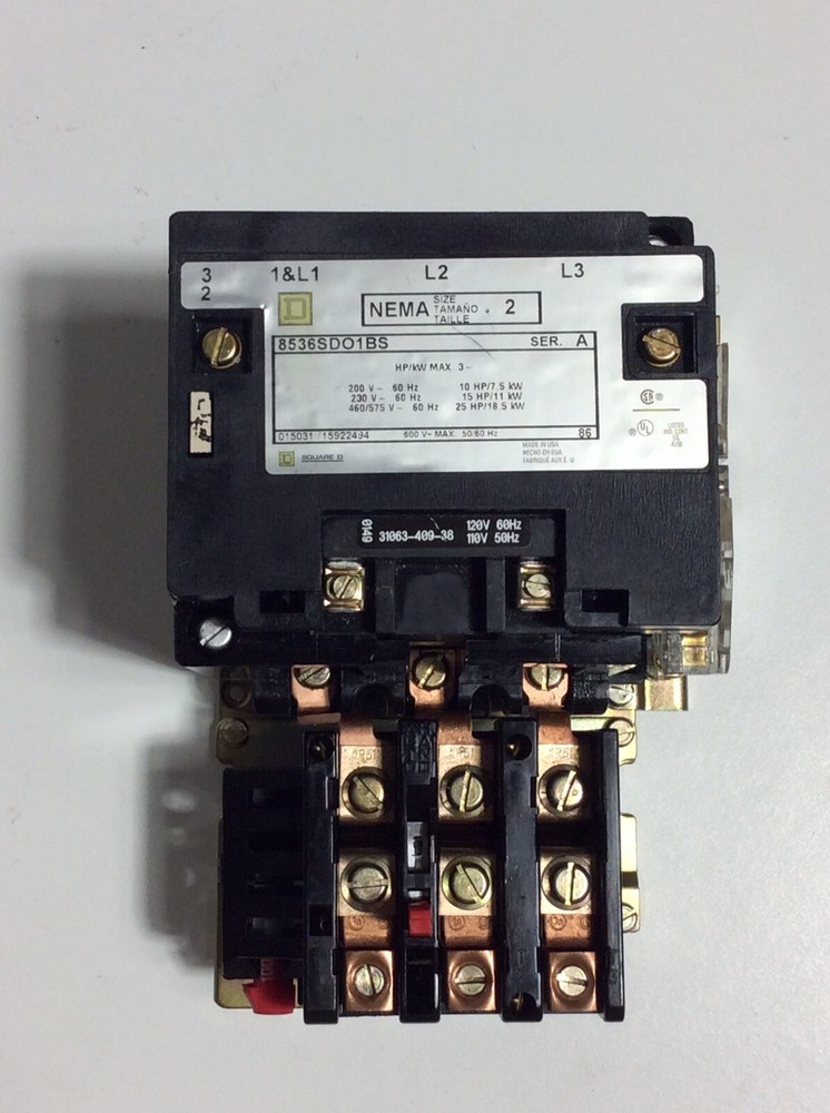 Square D 8536SDO1BS Ser. A, Size 2 Starter 3P 600V