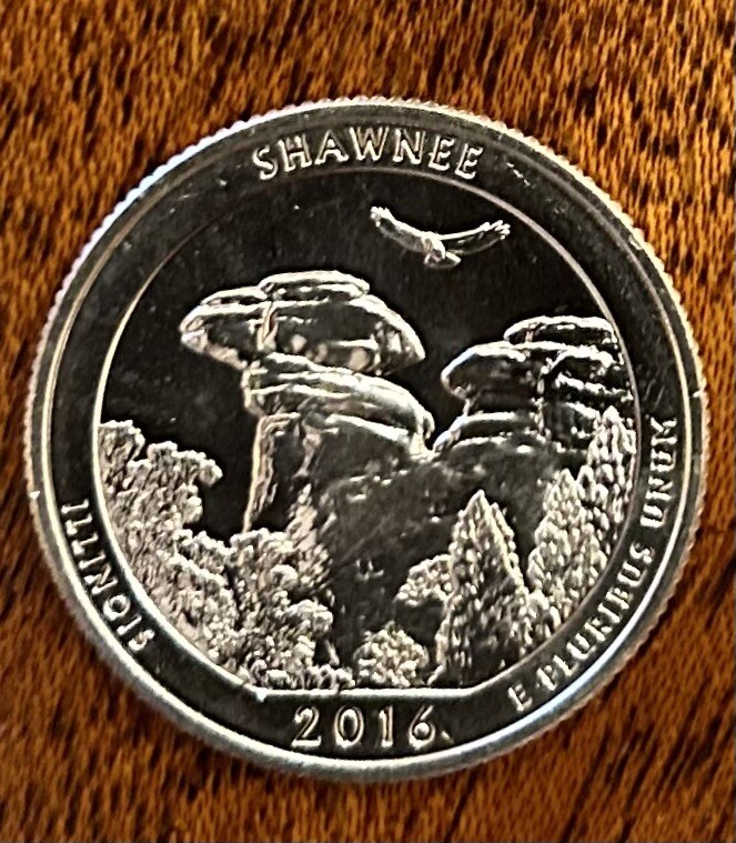 2016 S, Shawnee, IL; ATB Quarter BU from mint roll
