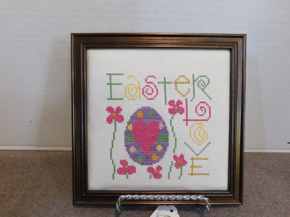 Cross Stitch Easter " Easter Love" Framed Piece