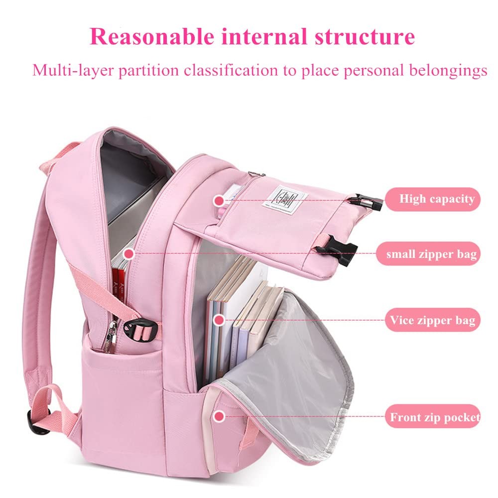 Kids Backpack Solid Color Girls Elementary Middle School Casual Daypack Light...